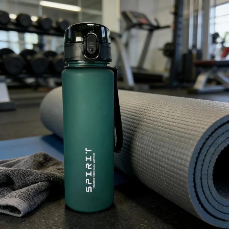 650ml Frosted Sports Water Bottle — Leak-Proof with Straw & Carry Rope