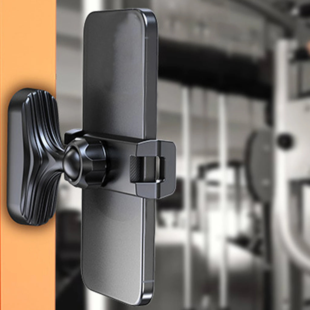 Magnetic Gym Phone Holder — 360° Adjustable for 4.7–7 Inch Phones