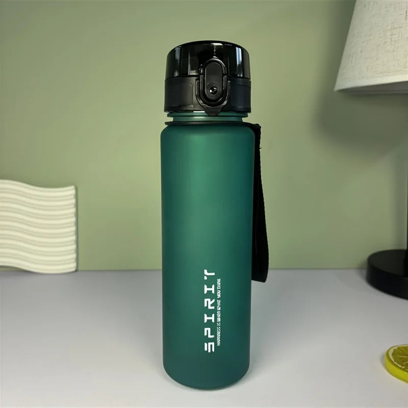650ml Frosted Sports Water Bottle — Leak-Proof with Straw & Carry Rope