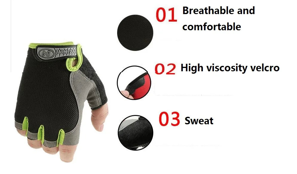 Gants de sport sans doigts — Gants d'entraînement antidérapants et respirants