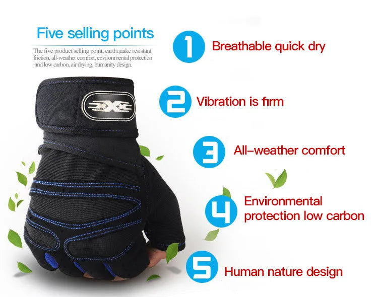 Gym Gloves with Wrist Support — Weightlifting & Bodybuilding