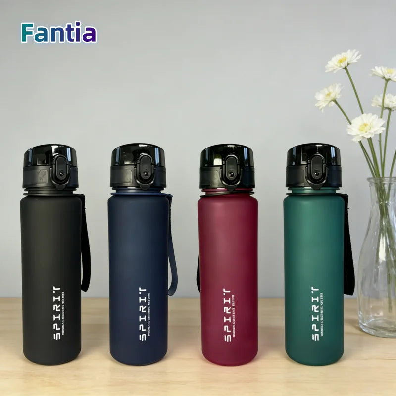 650ml Frosted Sports Water Bottle — Leak-Proof with Straw & Carry Rope