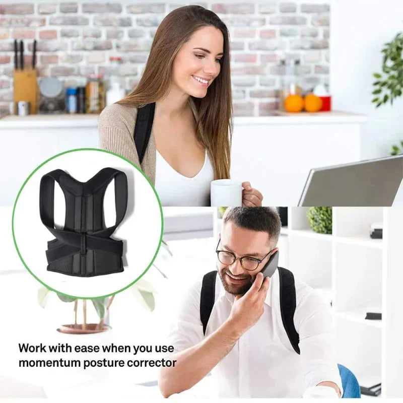 Posture Corrector Back Brace — Adjustable Shoulder & Lumbar Support for Men & Women
