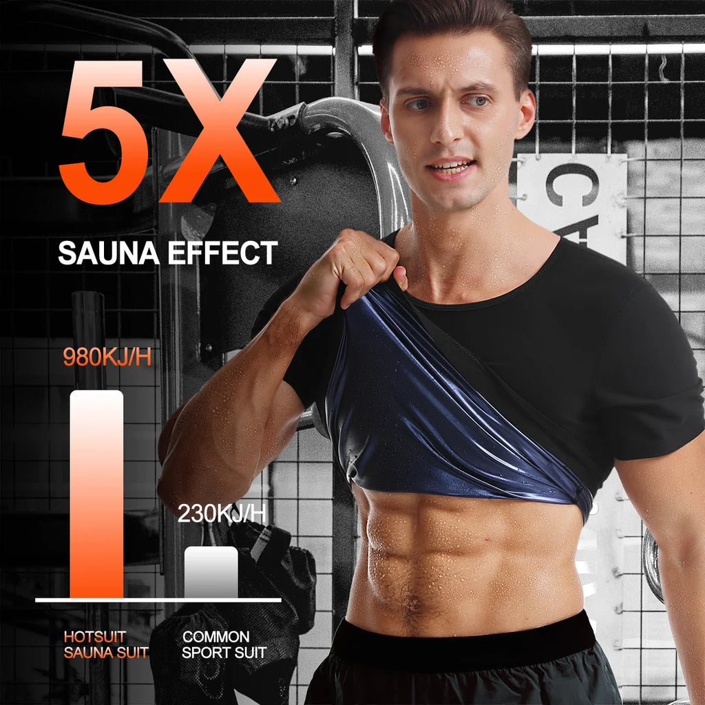 Men's Sauna Sweat Vest – Heat-Trapping Compression Shirt for Gym & Training