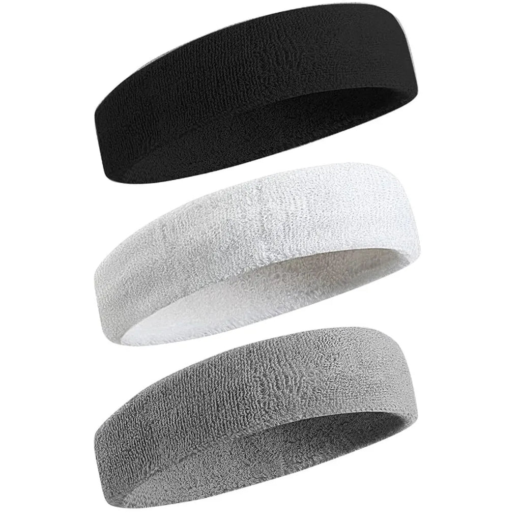 Sports Headbands 3-Pack – Moisture-Wicking Sweatband for Men & Women