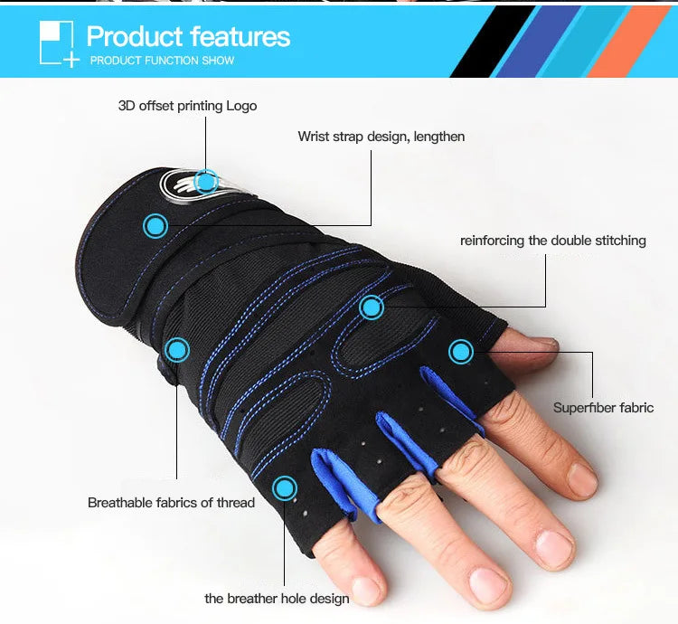 Gym Gloves with Wrist Support — Weightlifting & Bodybuilding