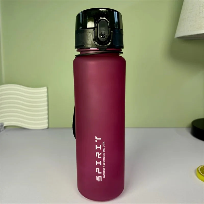650ml Frosted Sports Water Bottle — Leak-Proof with Straw & Carry Rope