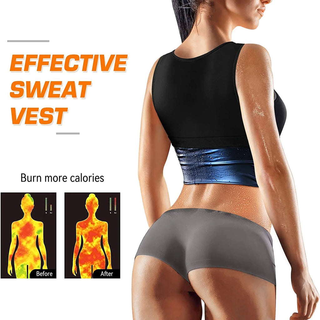 Women's Sauna Sweat Vest – Slimming Shapewear Shirt for Gym & Workouts