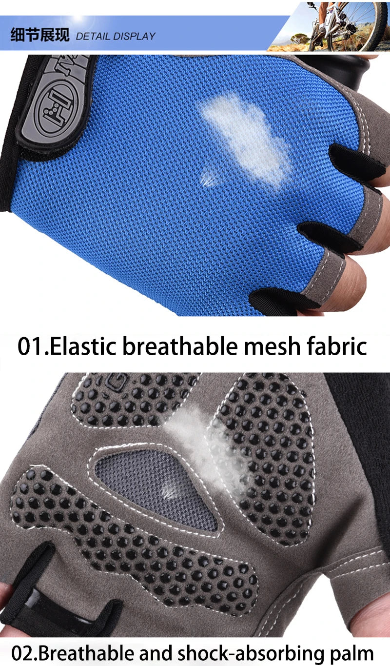 Gants de sport sans doigts — Gants d'entraînement antidérapants et respirants