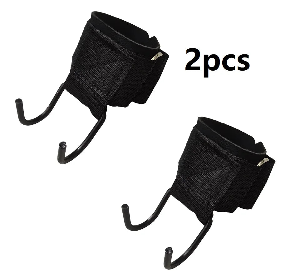 Pull Up Bar Wrist Straps & Lifting Hooks — Deadlift Grip Support for Gym Training