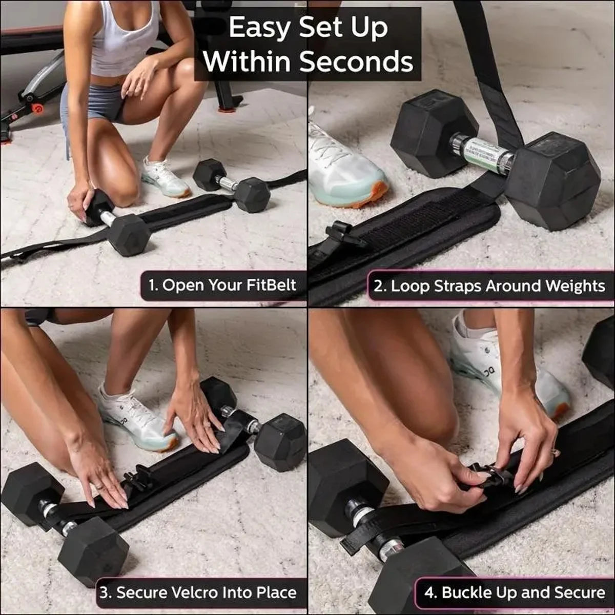 Ceinture lestée réglable — Musculation à domicile et entraînement des hanches