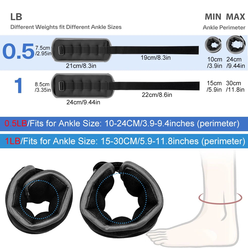 Ankle & Wrist Weights — Adjustable Strap for Running, Gym & Aerobics