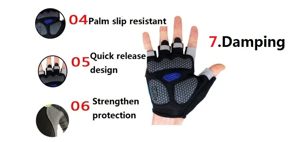 Gants de sport sans doigts — Gants d'entraînement antidérapants et respirants