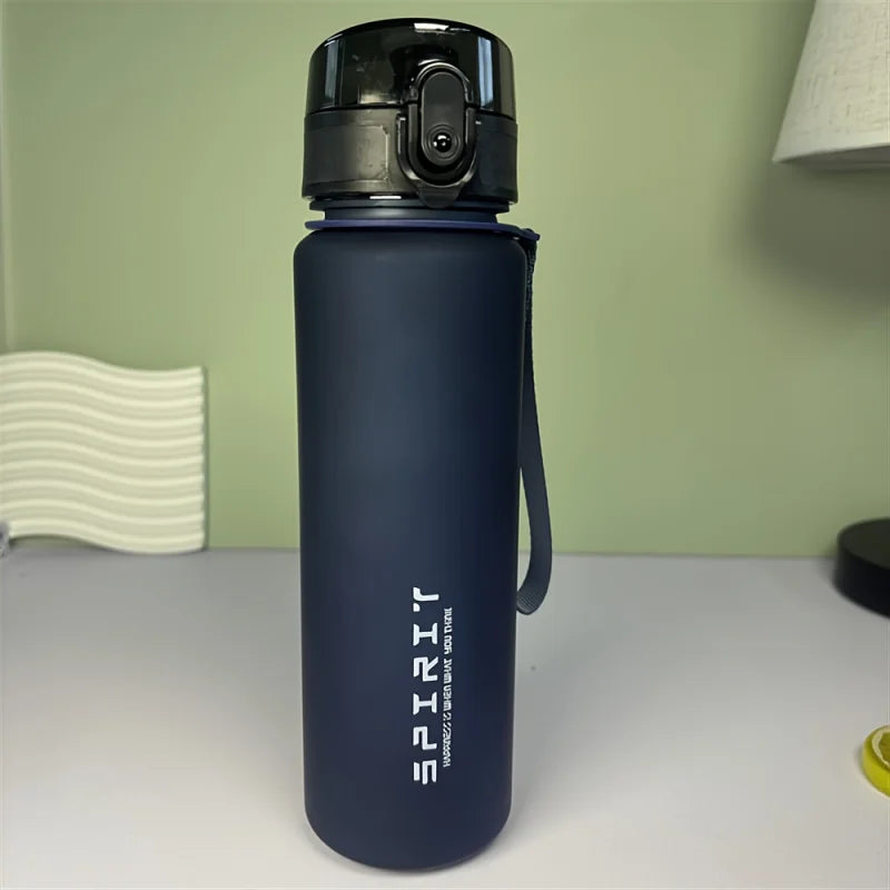 650ml Frosted Sports Water Bottle — Leak-Proof with Straw & Carry Rope
