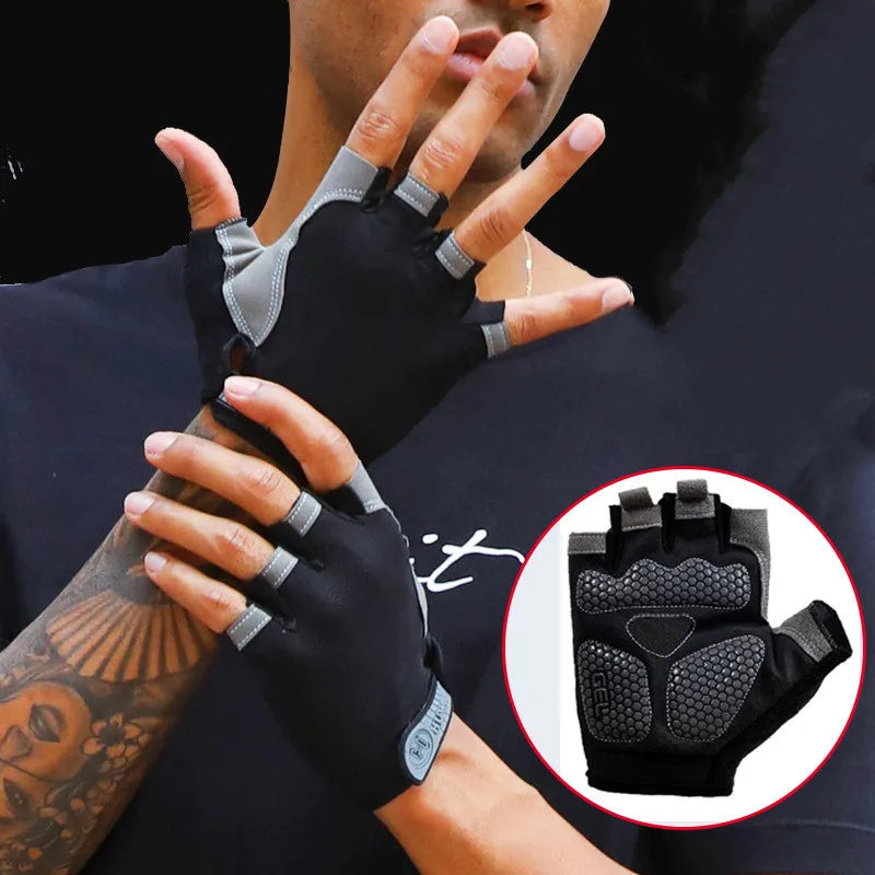 Fingerless Gym Gloves — Anti-Slip Breathable Training Gloves