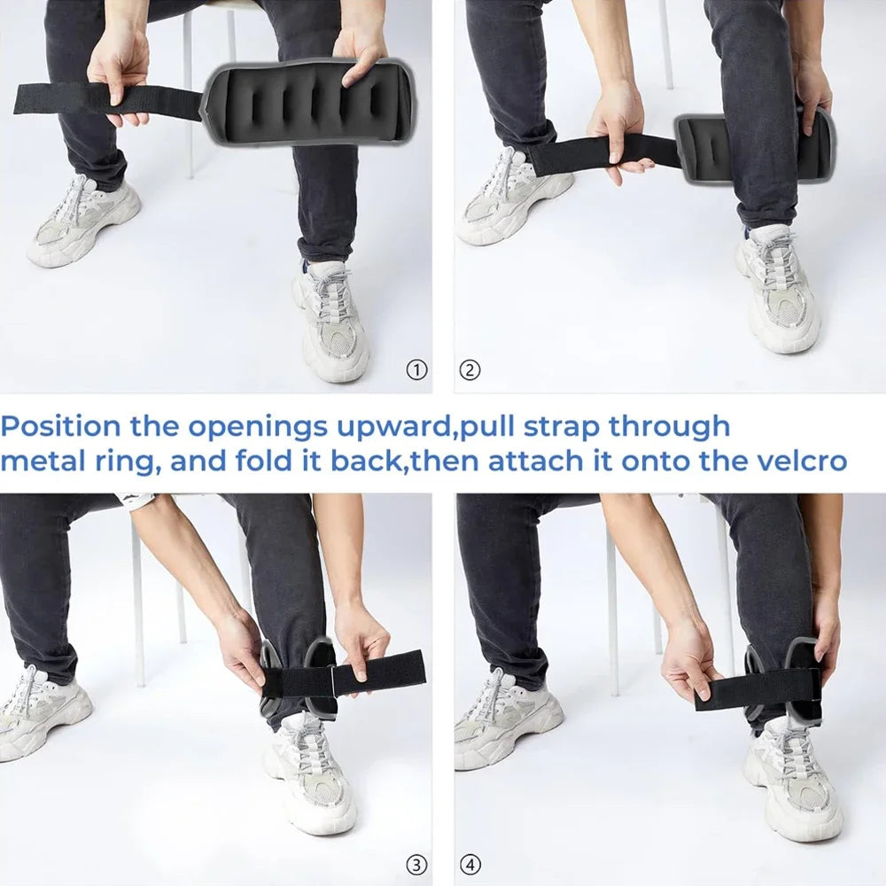 Ankle Weights — 0.5kg & 1kg Adjustable Strap for Running & Gym