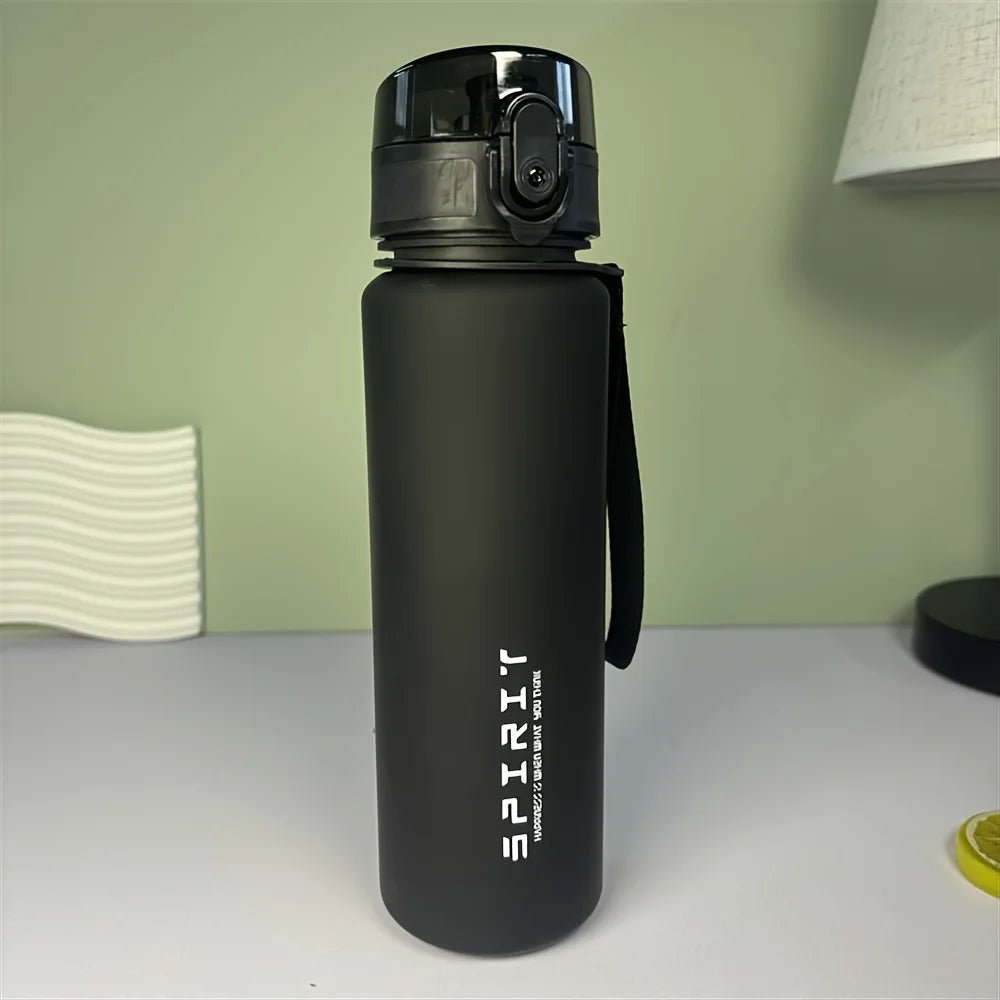 650ml Frosted Sports Water Bottle — Leak-Proof with Straw & Carry Rope