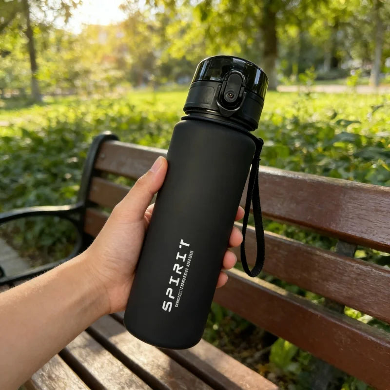 650ml Frosted Sports Water Bottle — Leak-Proof with Straw & Carry Rope