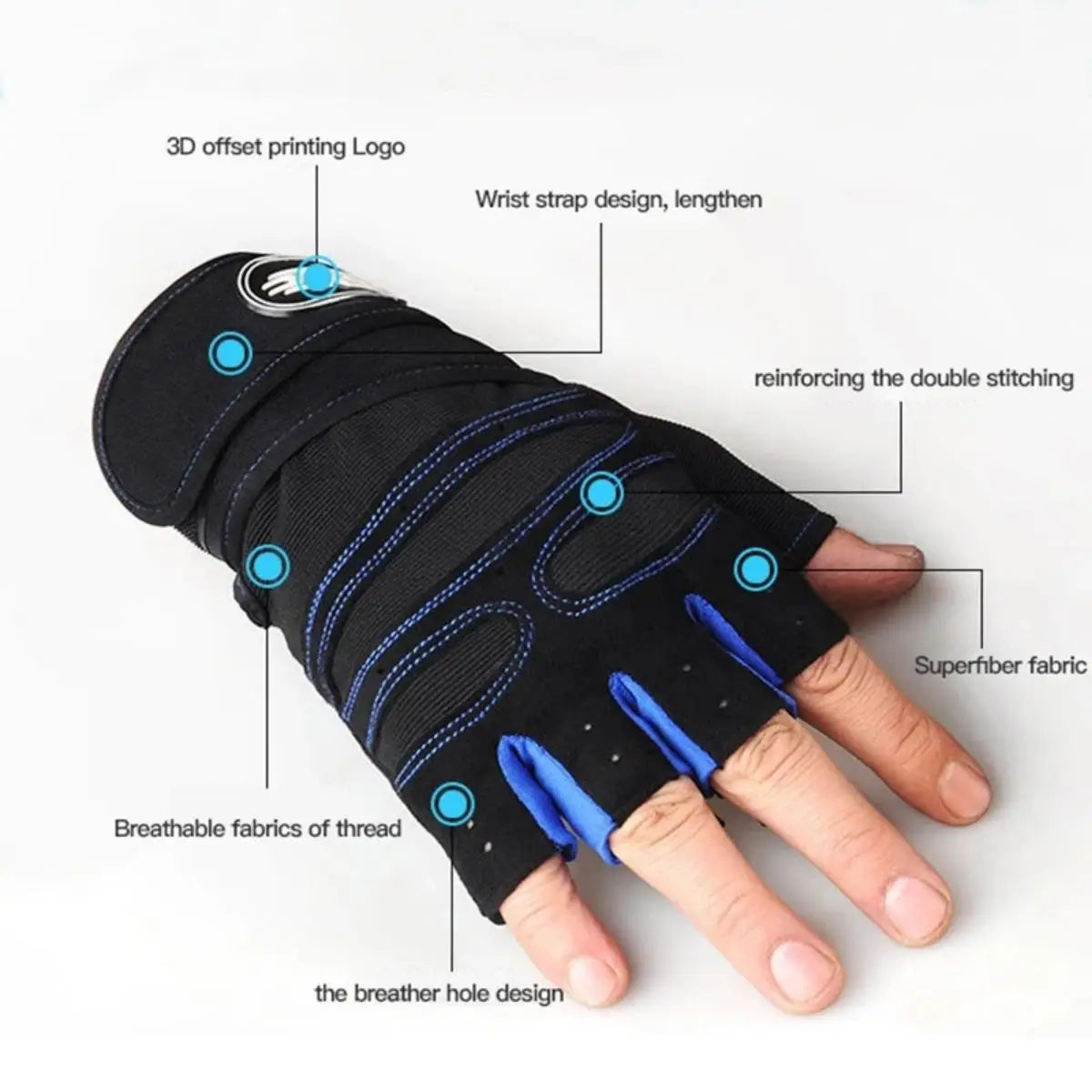 Gym Gloves with Wrist Support — Weightlifting & Bodybuilding