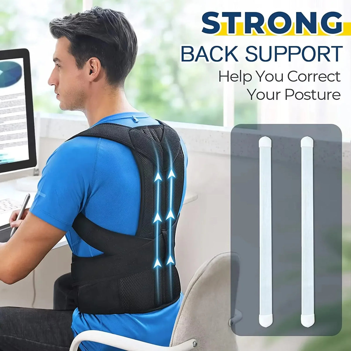 Posture Corrector Back Brace — Adjustable Shoulder & Lumbar Support for Men & Women