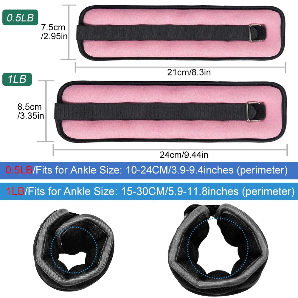 Ankle Weights — 0.5kg & 1kg Adjustable Strap for Running & Gym